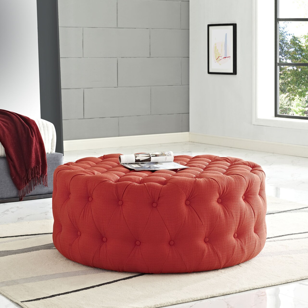 Modway amour round upholstered ottoman deals